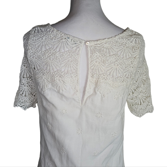 Sundance Imperial Ivory Eyelet Shift Dress Size Small 100% Cotton Lined READ - Picture 8 of 16